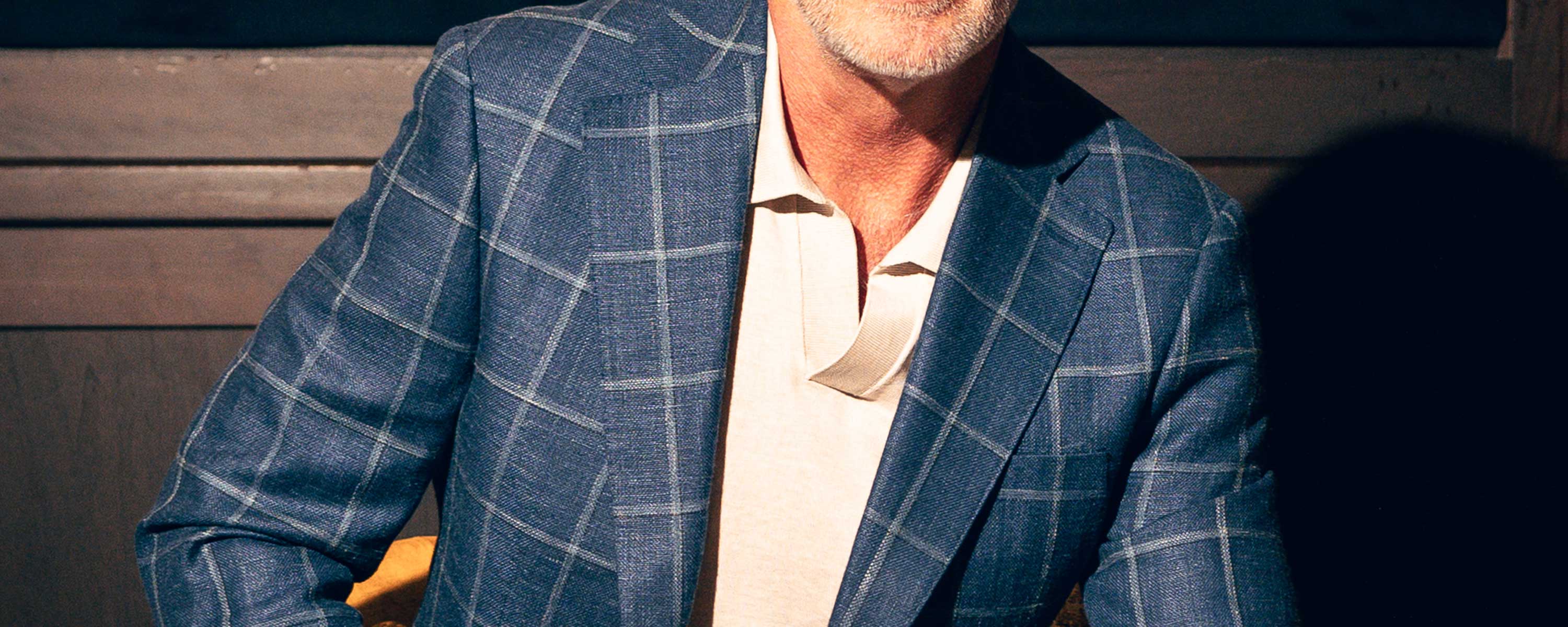 Man in custom blue suit